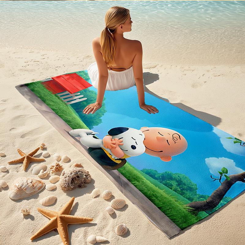 1Pc Snoopy'S Outdoor Adventure Beach Towel Quick Dry Multiuse For Beach Pool Gym Yoga Home Travel Christmas Halloween Xmas Gift S1731