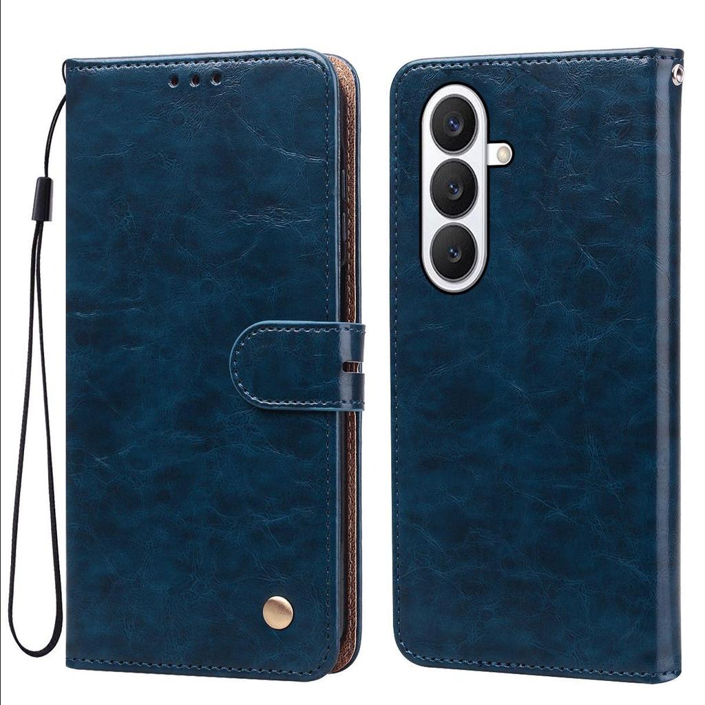 Vintage Crazy Horse Texture PU Leather Flip Wallet Phone Case for Samsung Galaxy A15 4G/5G,A14 LTE,A14,A13 5G,A05s,A04s Card Holder Kickstand Cover