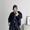 Retro Striped Reversible Jacket - Turn-Down Collar, Loose Casual Fit for Spring & Autumn 2025