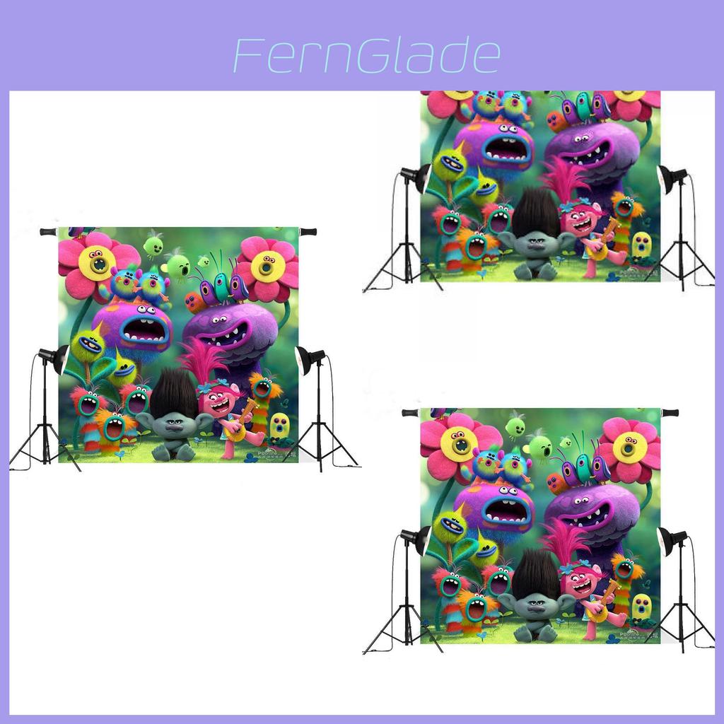 Trolls World Tour Christmas Photography Backdrop For Kids Photo Studio Creative Decor