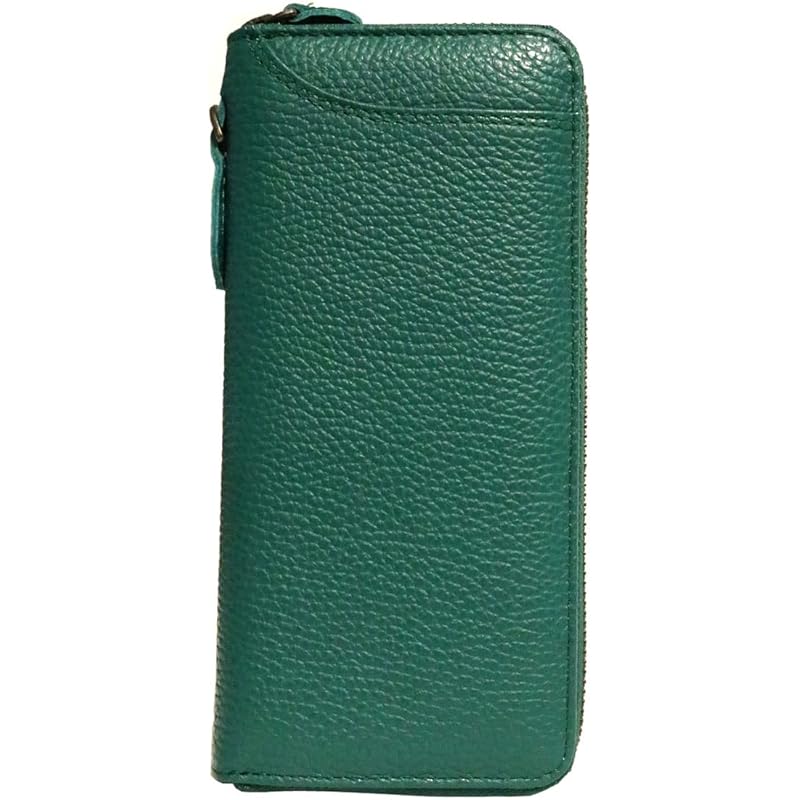 

[Berkut] green long wallet men s genuine leather italian leather cowhide round zip round zipper compact multifunctional Thin 1071041-F-130a