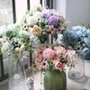Artificial Flowers Bunch Realistic Faux Silk Flowers Long-Lasting Hydrangea Rose Fake Flowers