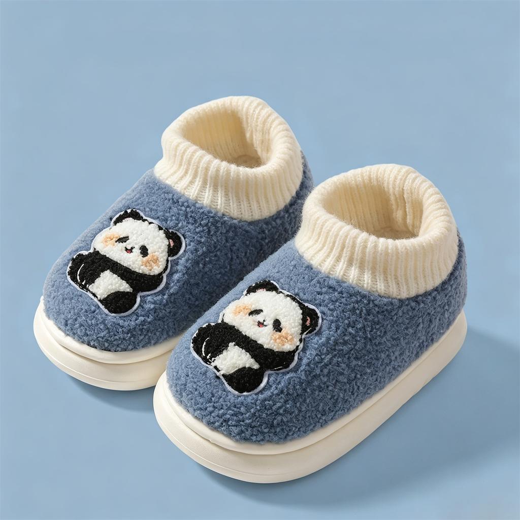 Kids' Large Size Winter Cotton Slippers with Back, Stylish Warm Casual House Shoes for Boys and Girls