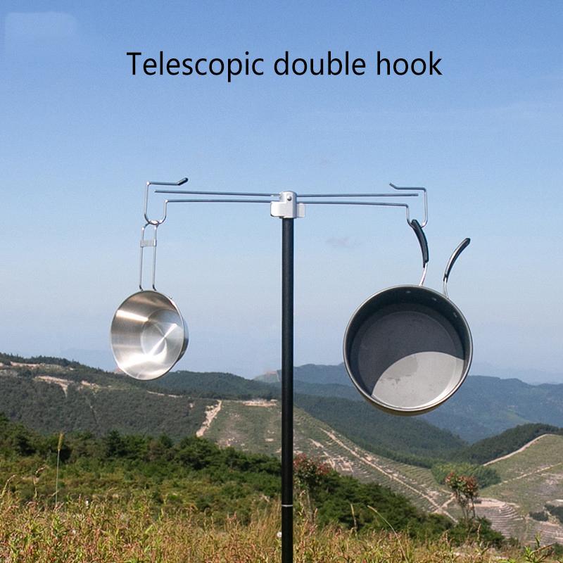 Camping Lantern Stand Detachable Lantern Hangers Portable Light Holder Telescopic Lighting Brackets Lamp Stand