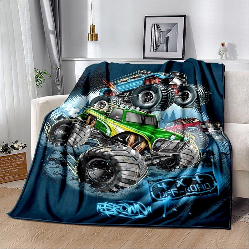M-Monster Jam Grave Digger Truck Sofa Blanket Lightweight Warm Insulation Blanket Bed Office Car Knee padsThrow Blanket