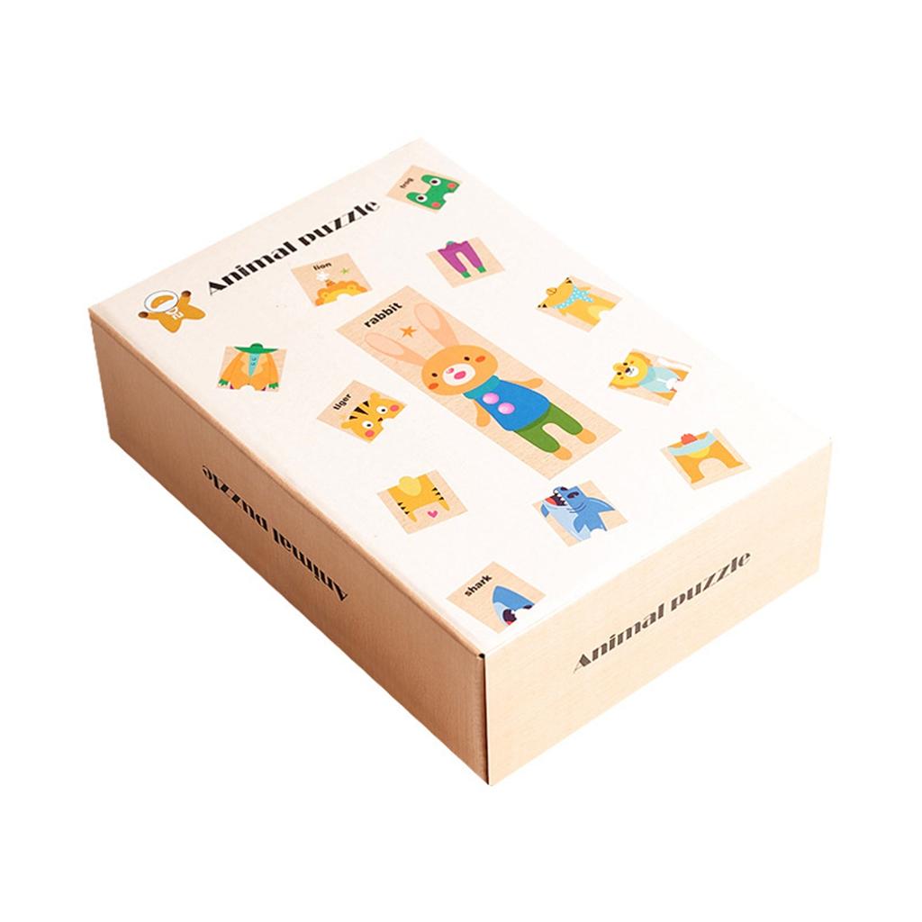 Wooden Toddler Puzzle 48 Pieces Animal Puzzle With Storage Box, Preschool Learning Toy Wooden Puzzle Board Gift, Animal Puzzle