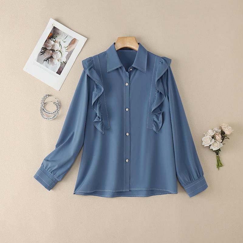 ZANZEA Women Turn Down Collar Loose Casual Long Sleeve Blouse