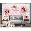 3d Mural Fresh Embossed Pink Roses Wallpaper Living Room Bedroom Wall Murals Home Decor