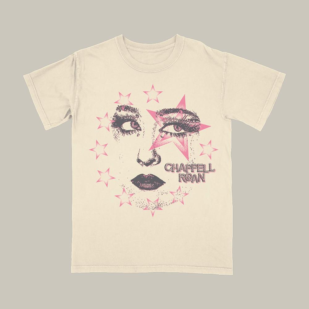

Chappell Roan Star Face graphic Unisexs TShirt Unisex ONeck 100Cotton Short Sleeve Y2k Oversized Fashion Popular Tee Gifts M