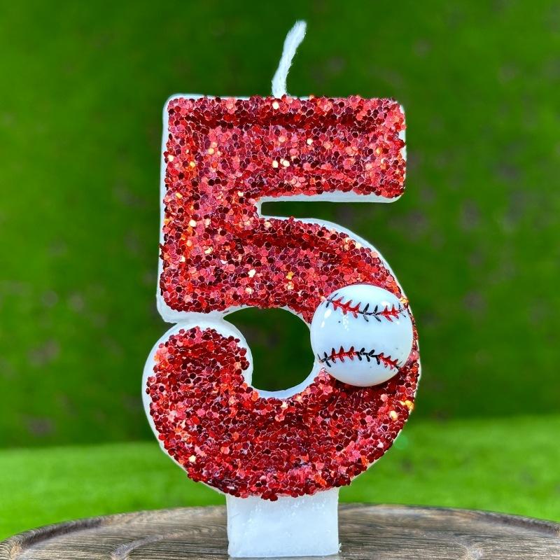Children's Birthday Candles 0-9 Number Baseball Candle for Boy Original Birthday Candles Party Cake Topper Decoration