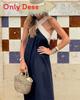 Modern Elegant Sleeveless A Line Dress With Splicing Design For Office Wear