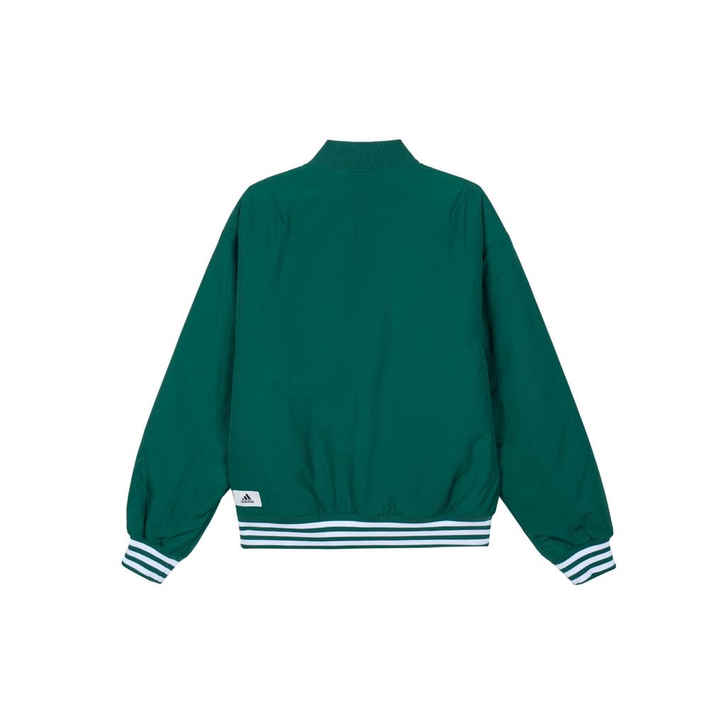 adidas Puffer Jackets Men's Forest Green/White Baseball Collar Moderate Puffer Jacket IZ1601