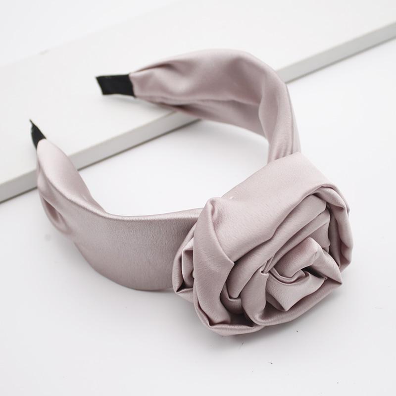 Lystrfac Mode Einfarbig Großer Knoten Satin Turban Breites Stirnband für Damen Damen Bandanas Weibliches Haarband Haarschmuck