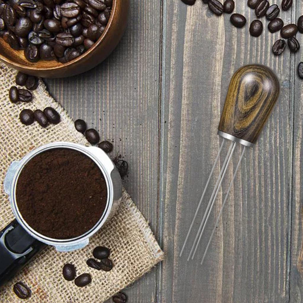 Нержавеющая сталь Кофейный распределитель Выравниватель Деревянная ручка с держателем Диспенсер Бариста Темпер Rosewood