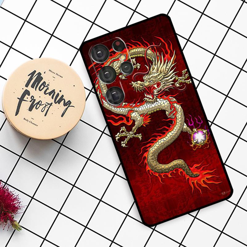 Fashion Chinese Dragon Case For Samsung Galaxy S24 FE S21 S22 S23 S25 Ultra S9 S10 Plus S20 FE S25 FE Phone Cover