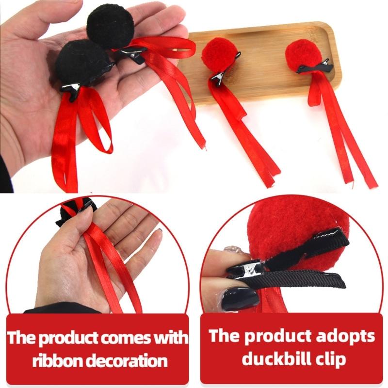 Kinder-Band-Haarspange Plüsch-Haarknoten-Kopfschmuck Film Ne Zha Stil Haarnadel Party Festival Bekleidungszubehör