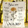 You Are Beautiful Floral Quote Outdoor Customize Your Name Blanket Soft Comfortable Lightweight Allseason Multiuse Travel Camping Picnic Sofa Office