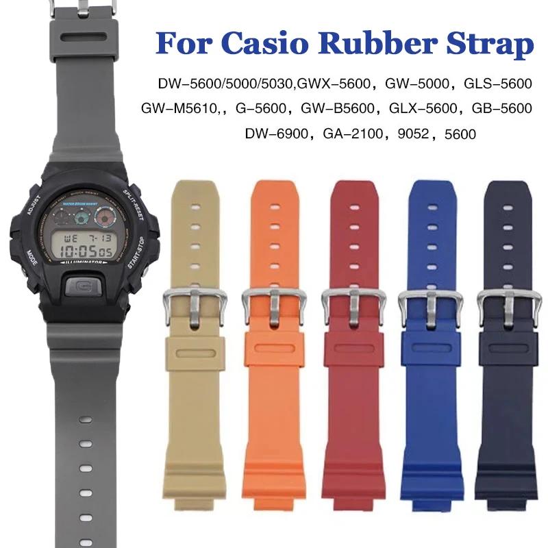 16mm Silicone Rubber Watch Band for Casio DW-5600 GW-M5610 G-5600 GW-B5600 DW-6900 GA-2100 9052 Series Sports Replacement Strap