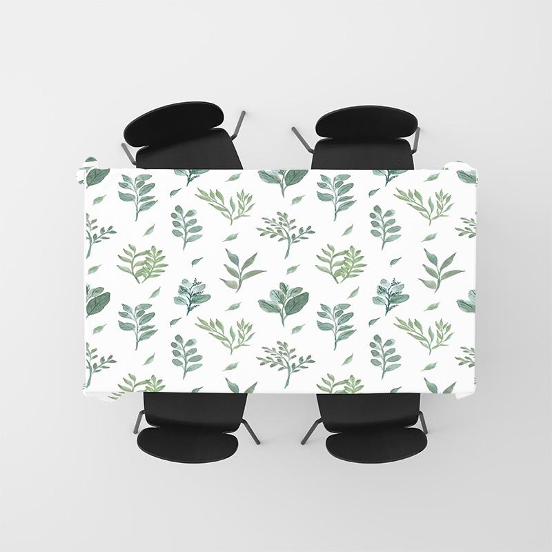 Nature-Inspired Green Leaves Printed Tablecloth For Dining Room Decoration Size: 150X240Cm Eco-Friendly Home Textile