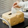 Ceramic Tissue Box Cartoon Cheese Shape Paper Towel Holder Napkin Desktop Storage Perforated Ornament