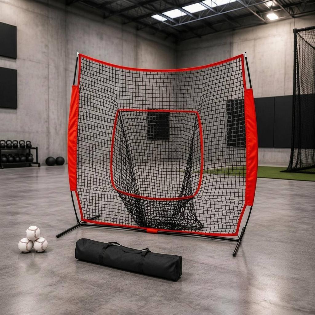 Baseball Training Net 7X7 Quick Assembly Baseball Hitting Net Sports Equipment Easy Setup Foldable For Beginners Backyard