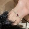 European Style Ladies Heart Pendant Bracelet With Cubic Zirconia For Gift And Office Wear