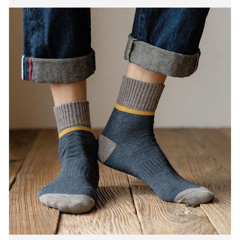 10 Pairs of Men's Spring and Autumn Matching Color Antibacterial and Deodorant Cotton Socks