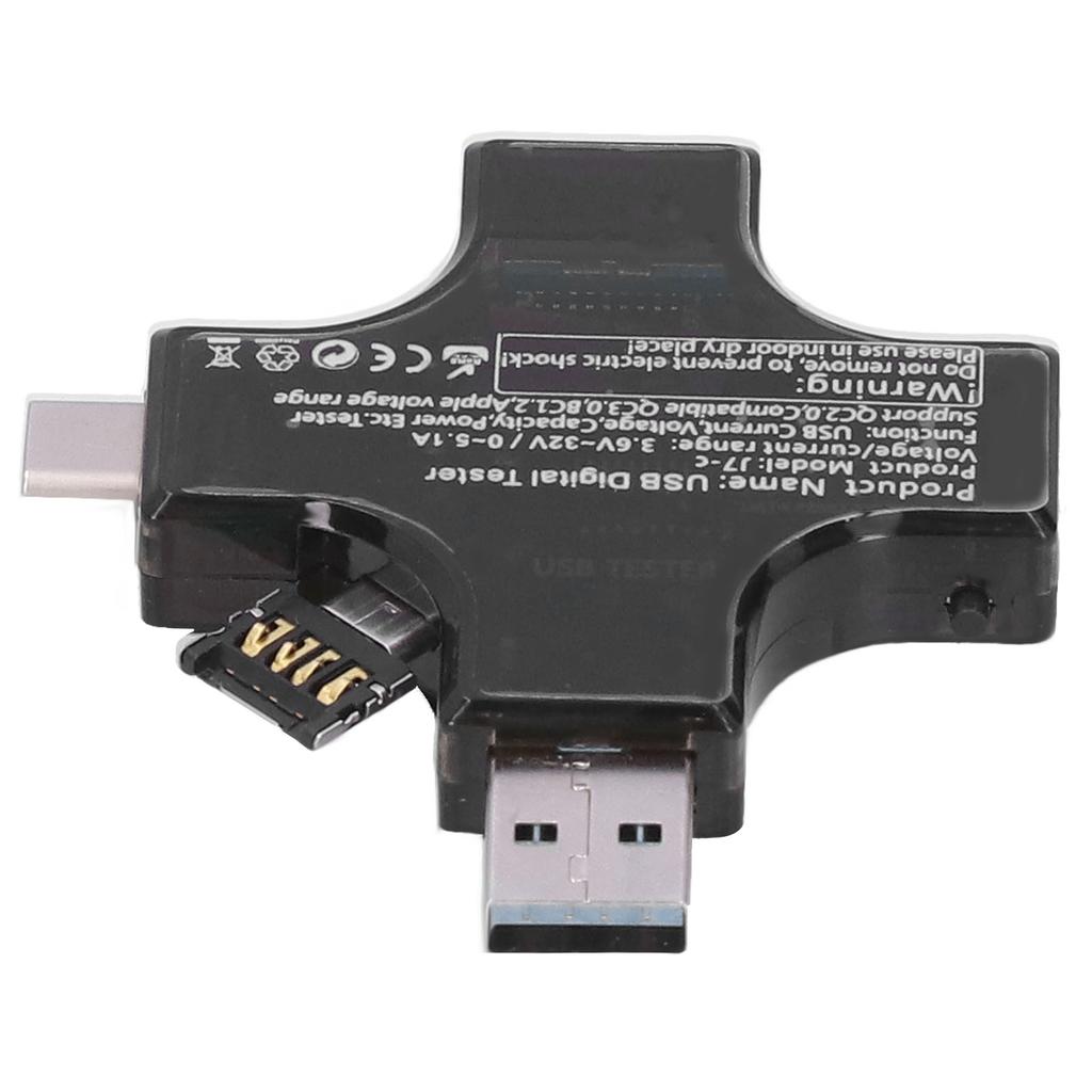 מד מתח זרם בודק סוג C USB צלב דיגיטלי וולטמטר אמפרמטר גלאי נייד
