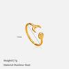 European and American sun and moon open ring retro personality stainless steel index finger ring light luxury titanium steel ring jewelry
