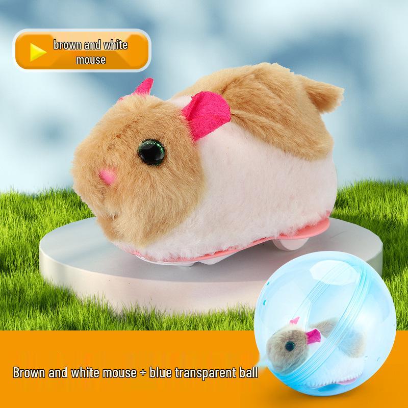 Electric Plush Hamster Spinner: Interactive Cat Teaser & Rolling Ball Toy for Fun Parent-Child Play