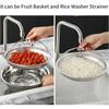 Stainless Steel Draining Basket Multifunctional All-In-One Pan Steamer Basket with Handle Easy Use Food Steamer Cooking Utensils