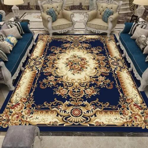 European Luxury Living Room Carpet Bedroom Bedside Large Floor Mat Washable Non-slip Bathroom Area Footpad Cloakroom Decor Rug