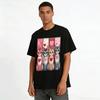 Glitter Heart Bow Cat Print Casual Top Pure Cotton T-shirt