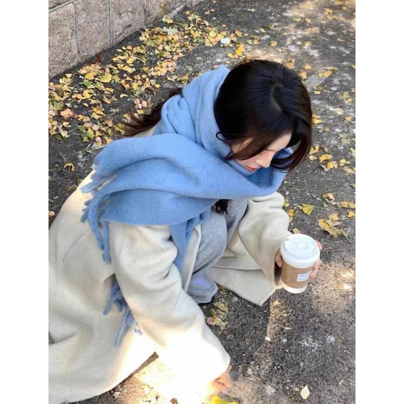 Scarf Women's Winter With Classic Plaid Thicken Student Long Shawl Lovers Neck Thicken to Keep Warm