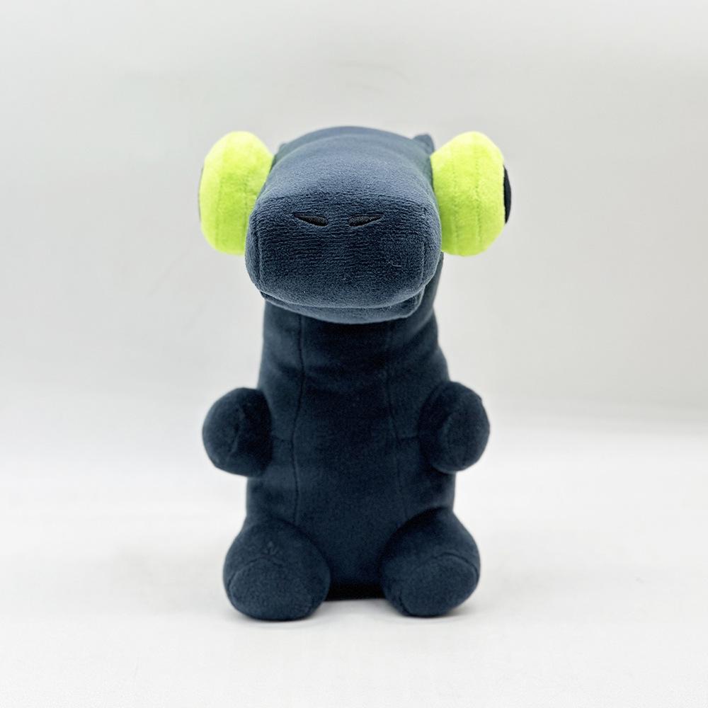 New Year Dancing Black Dragon Plush Toy with Gray Big Eyes