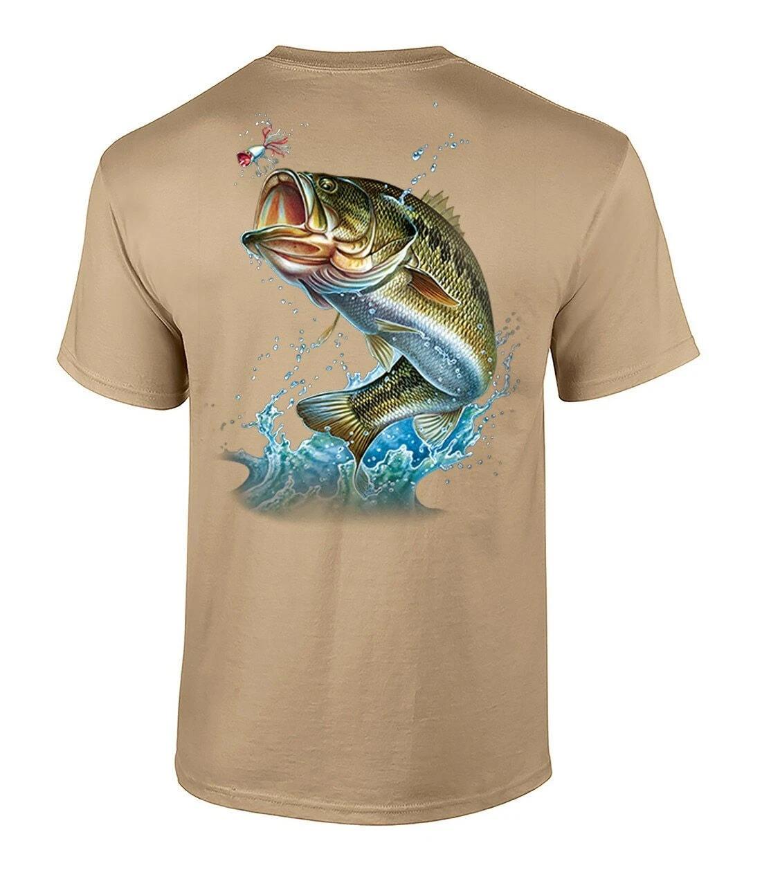 Pêche Action Bass Adulte T-Shirt Manche Courte 3XL