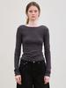 Le Back Scoop Neck Long Sleeves (Charcoal)