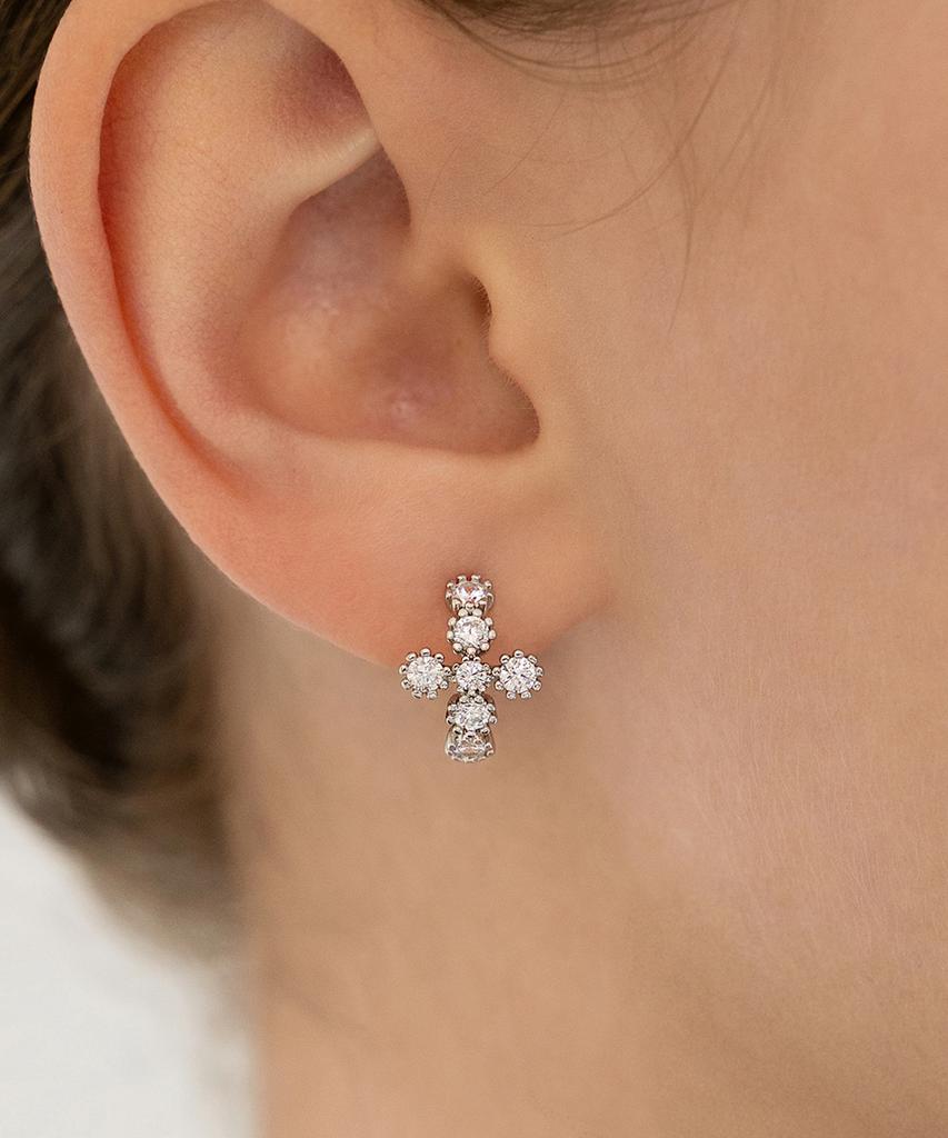 Tatiana Antique Cross Cubic Hoop Earrings Ec3333