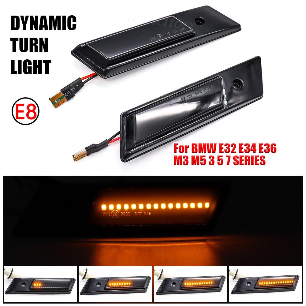 Side Indicator Lamp Sequential Dynamic Flowing LED Side Marker Lights for BMW 3er 5er 7er E36 E34 E32 86-96 Turn signal Lamps