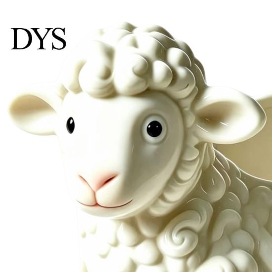 Resin Succulent Container Curly Sheep Planter Pot, Cute Lamb Flower Decorative Durable Thickened Animal Plant Pot for Succulents Cacti Indoor Outdoor