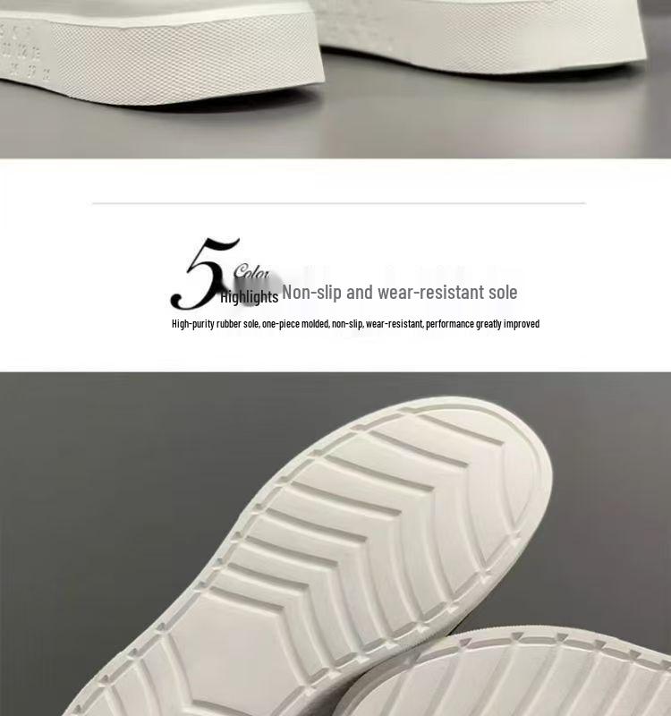 Herbst 2025 Herren Atmungsaktive Trendige Low-Top Weiß Skate Schuhe mit dicker Sohle