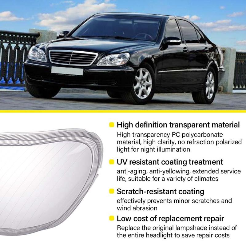1/2PCS Car Headlight Car Cover, For Mercedes-Benz W220 1998-2006 S-Class Headlight Shell Mercedes-Benz S600 S500 S350 Lampshade