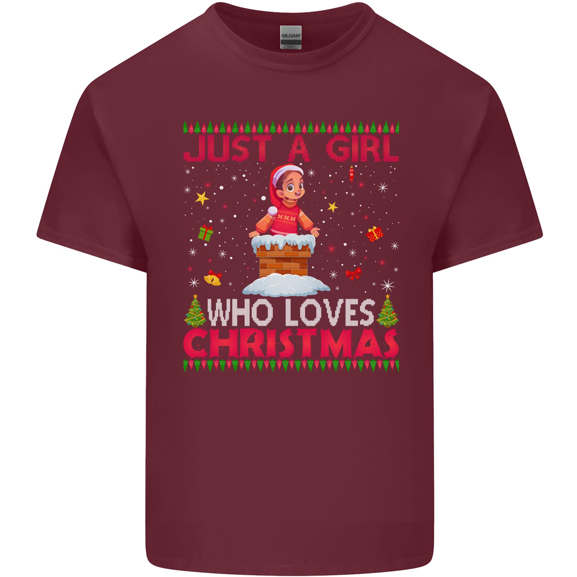 Just a Girl Who Loves Christmas Funny Unisexs Light Cotton TShirt S