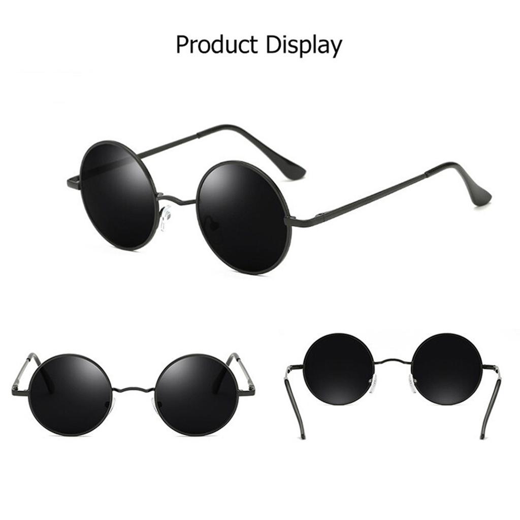 Retro Sunglasses for Men and Women Round Prince Sunglasses Blue Mirror Color Reflective Sunglasses On the Beach Prince Mirror.