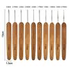 Crochet Hooks Ergonomic Crochet Bamboo Wooden Handle Crochet Hook Weave Yarn Craft DIY Sewing Tools for Fine Work Thin Yarn Lace