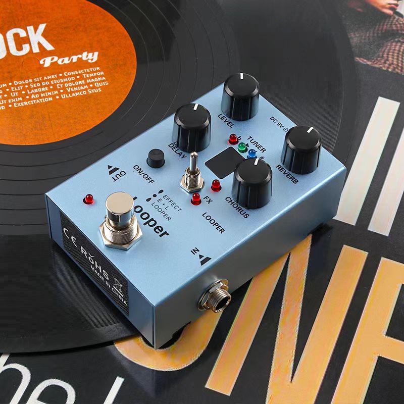 Multi-Functional Electric Guitar Pedal: Looper, Reverb, Chorus, Delay Combo