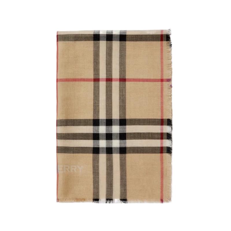 

Шарф Burberry з суміші шовку та вовни в клітинку One Size