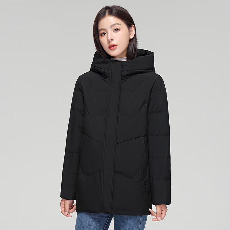 SNOWFLYING Mid-Length Hooded Down Jacket