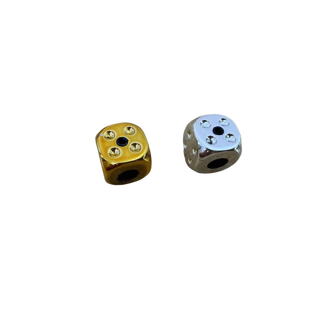 Colored Dice Guitar Knobs with Wrench - Gold and Silver Guitar Accessories