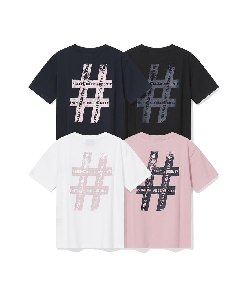 BEENTRILL Women'S Vintage Hashtag Short Sleeve T-Shirt (Charcoal)